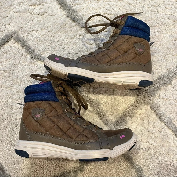 RYKA Aurora Quilted Sneaker Ankle Boot taupe Brown blue pink 6.5 - Picture 5 of 12